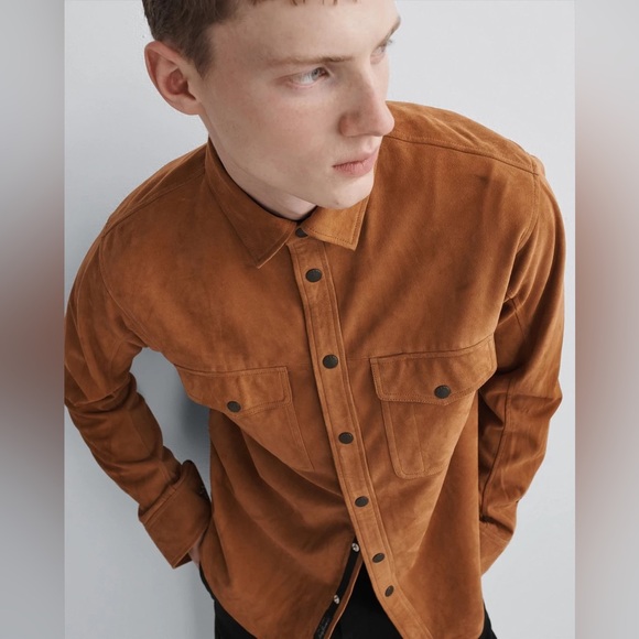 NWT Rag & Bone Men’s Engineered Jack Suede Shirt Size Medium